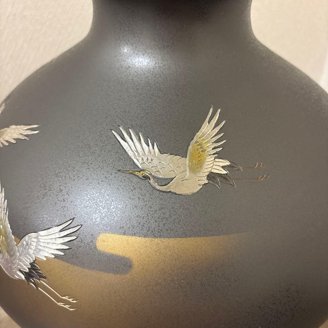 大型　特大　真峰　高岡銅器　花瓶　飾り壺　ビンテージ〈検 茶道　池坊　立花　置物