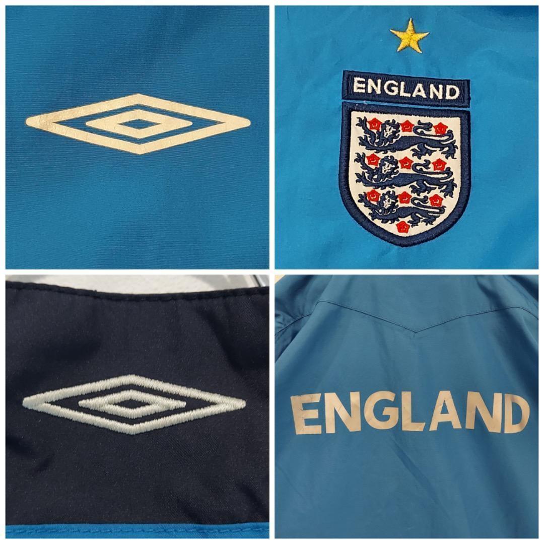 アンブロ イングランド代表 ナイロンジャケット サッカー 紺 青 00s XL