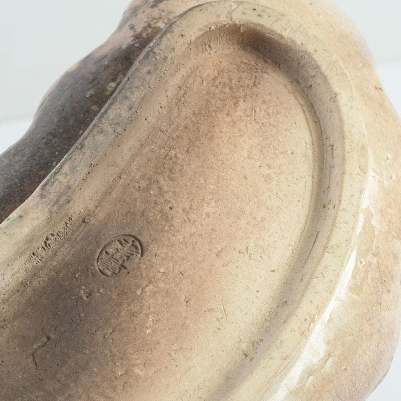 萩焼　十一代　坂高麗左衛門（韓峯）作　葉形　銘々皿　五客　時代箱　V　9500