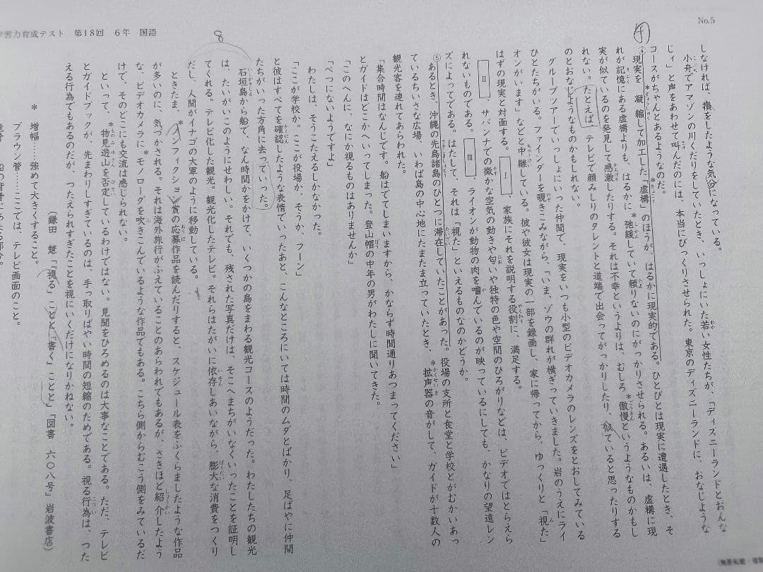 2025年度　日能研6年生　前期学力育成テスト　 春期.　夏期講習特別テスト