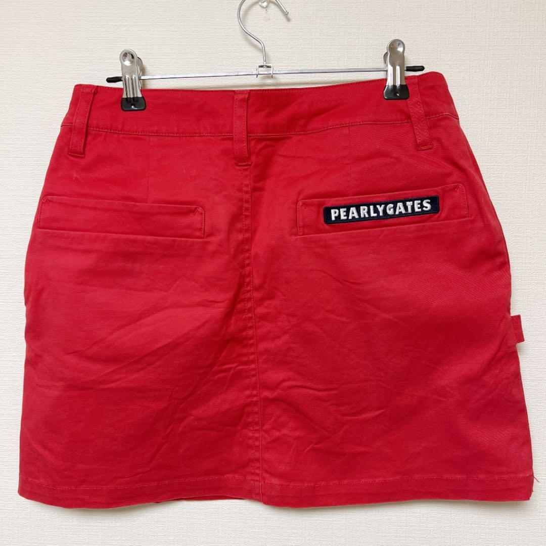 パーリーゲイツ ゴルフスカート 赤色
