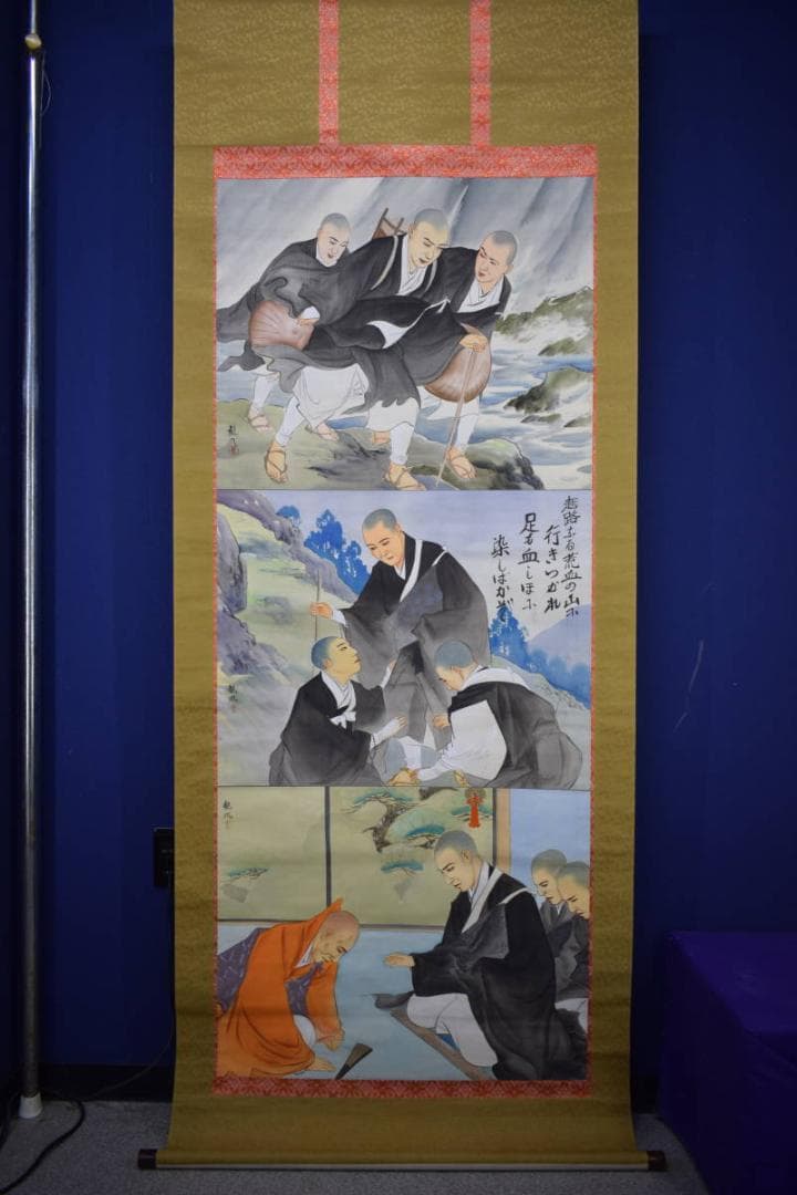 真作/観風/親鸞聖人/荒れ地の山/人物/山水/大幅/布袋屋掛軸HK-66