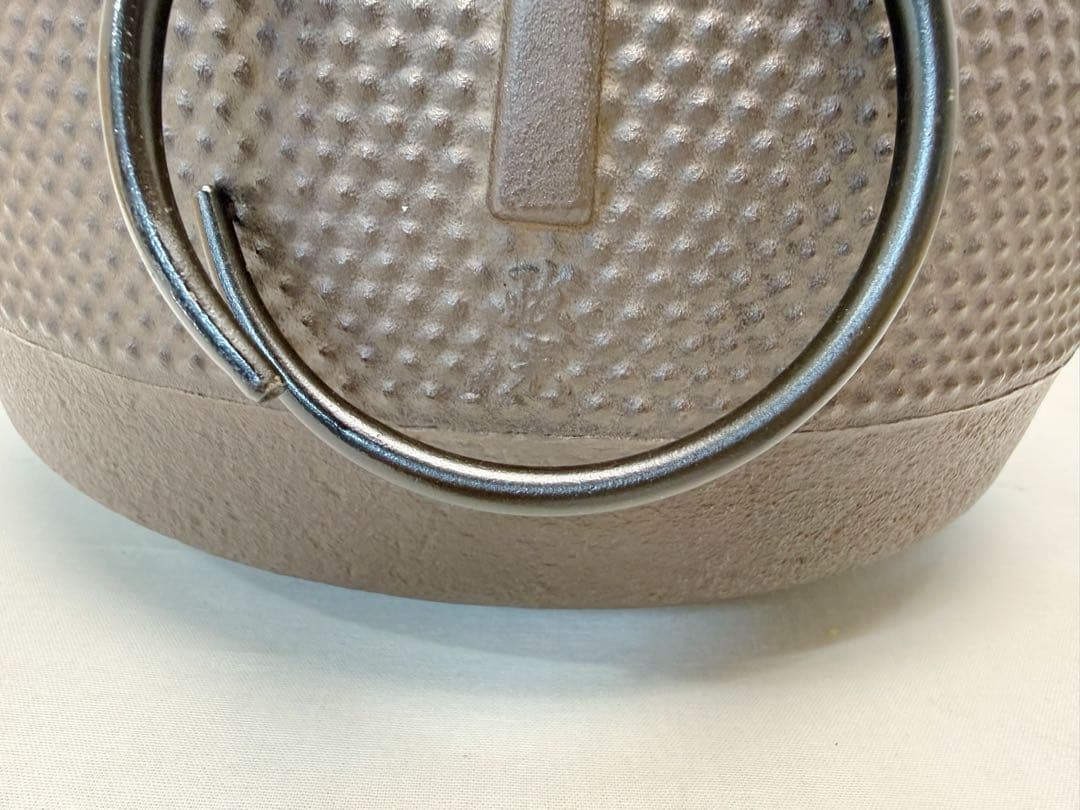 ほぼ未使用 茶道具 釜師 菊地政光造 園城寺釜 釜鐶付き 釜印 茶釜 共箱