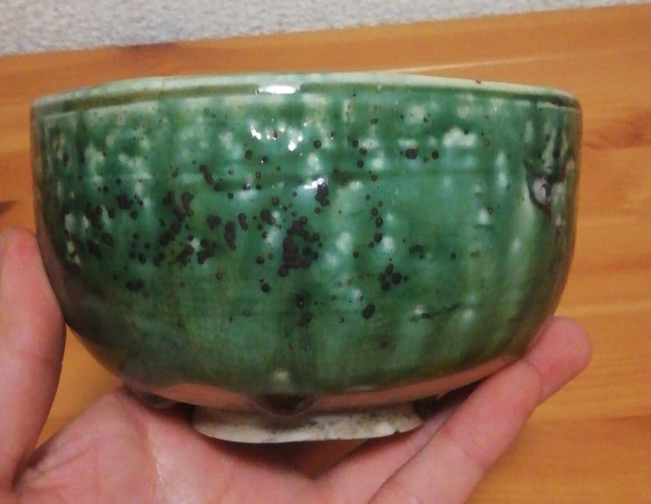 書付有　瀬戸尾張　時代　古織部　茶碗　共箱　茶道具