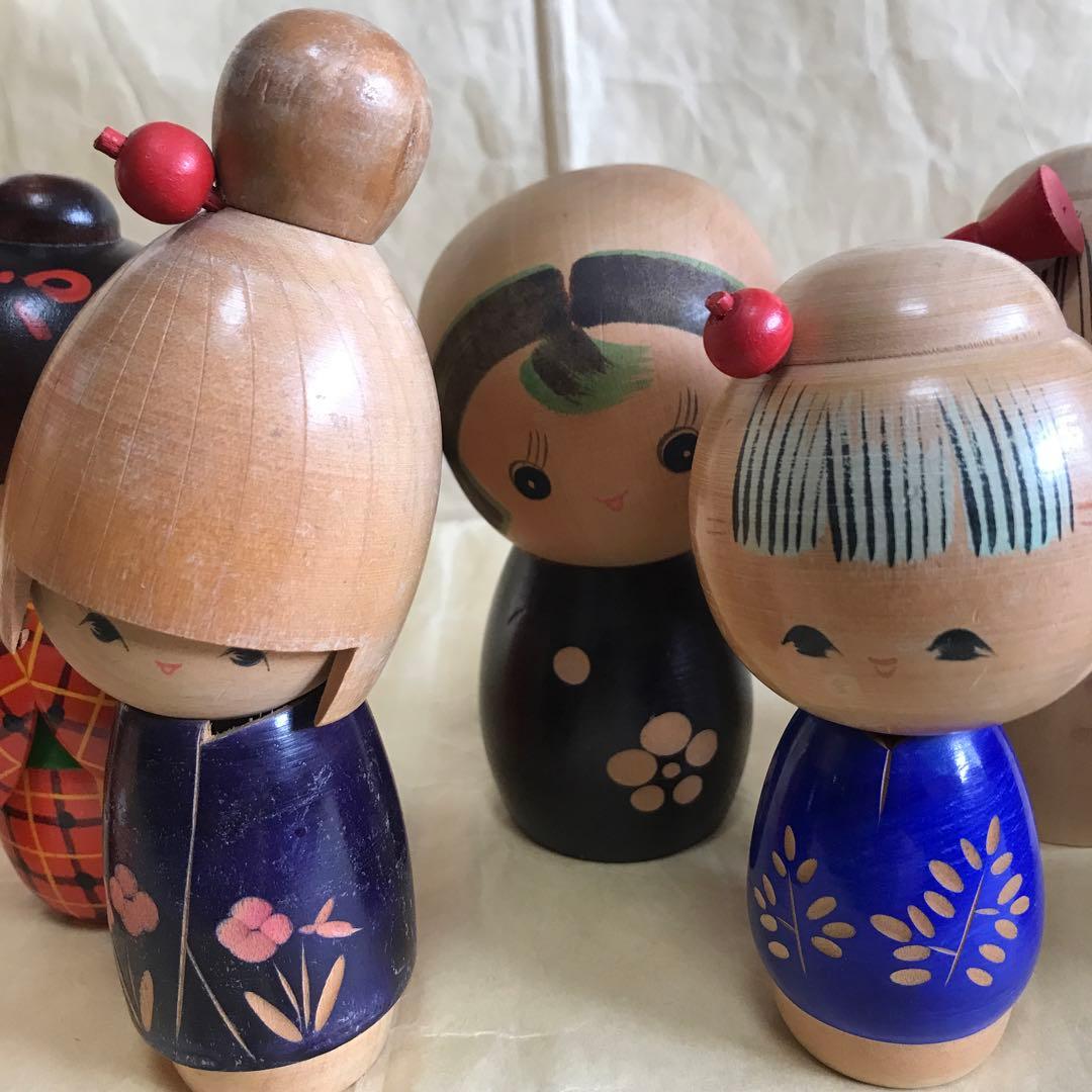 [タイムセール]こけしセット民芸品　置物　日本　人形伝統工芸品インテリア こけし