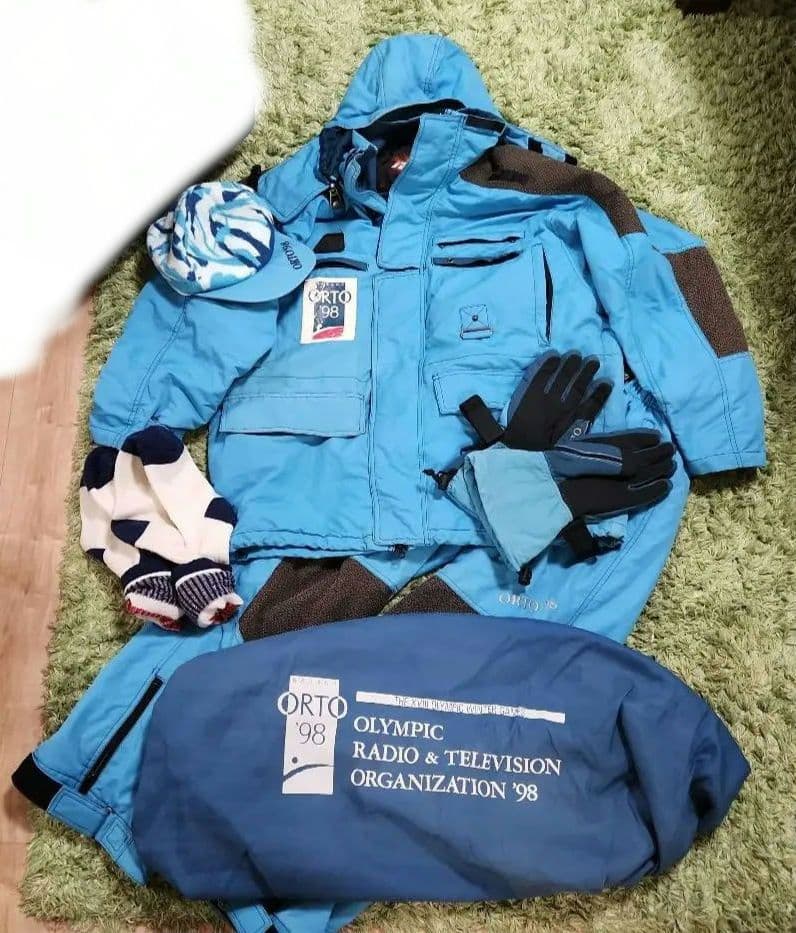 ビンテージ 長野オリンピック スキーウェア 専用袋 小物付き 8点セット 90S