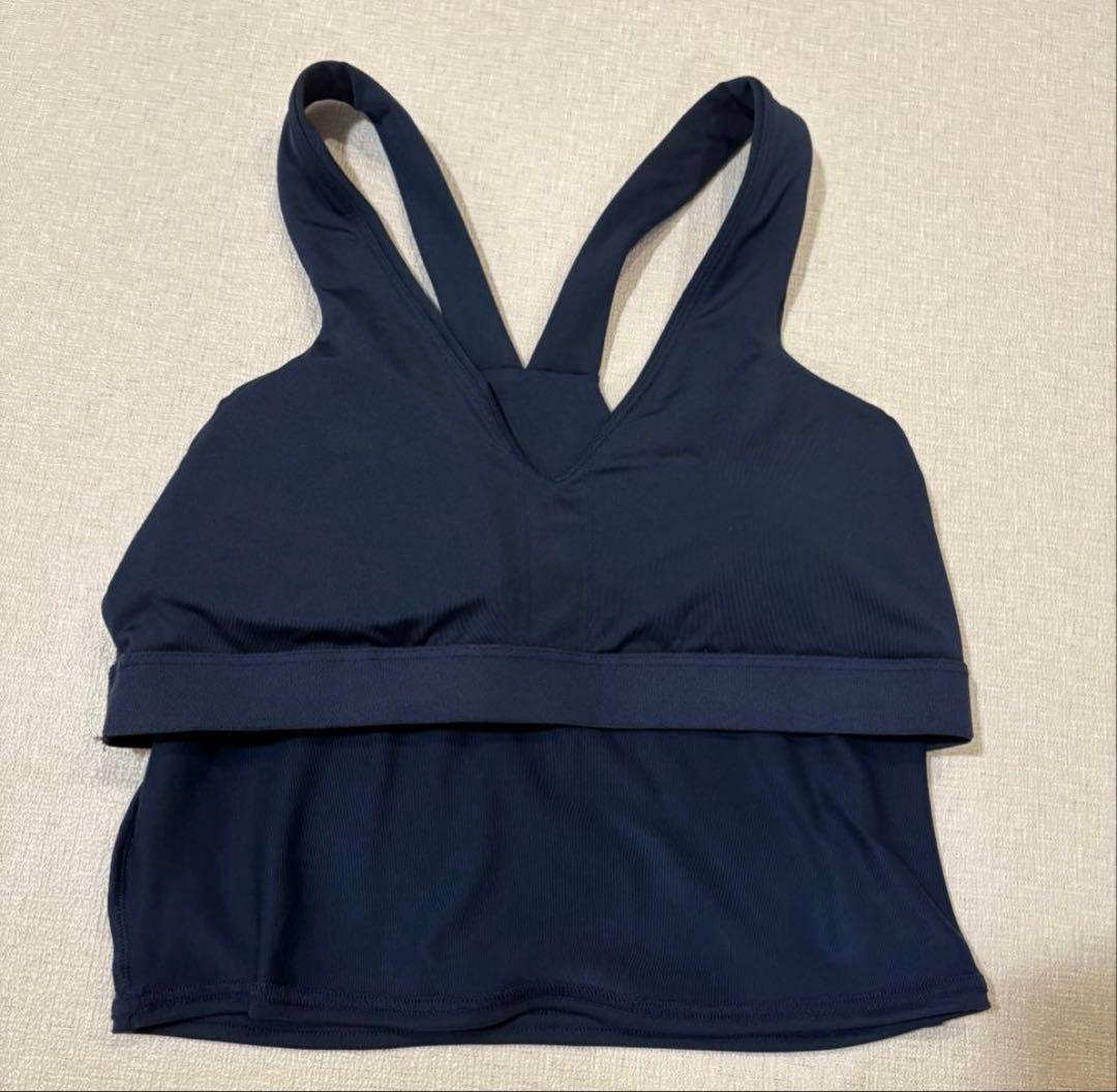 ALO yoga タンクトップ AIRBRUSH REAL BRA ネイビー