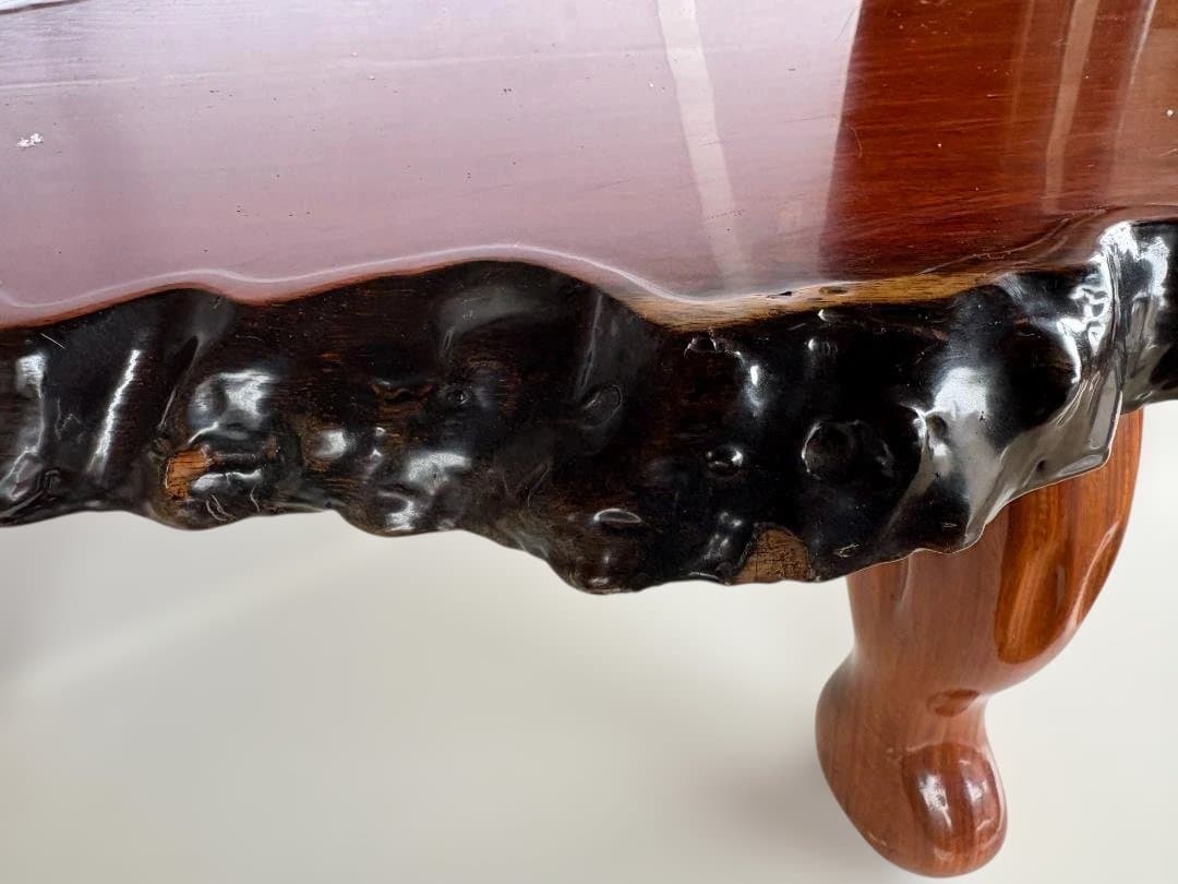 花梨　 一枚板 座卓 唐木系 無垢 天然木　ローテーブル　和家具 01d145