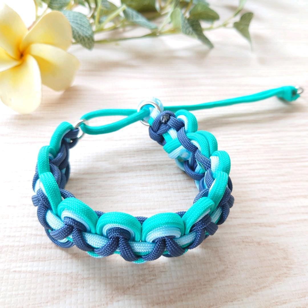 パラコード首輪　ハーフチョーク　3色太め　№056