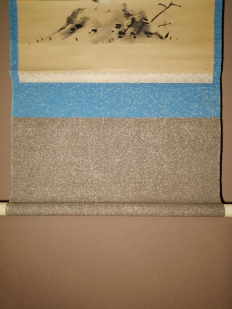 【茶道具】川上拙以筆 『小鳥絵』　掛軸 軸B785