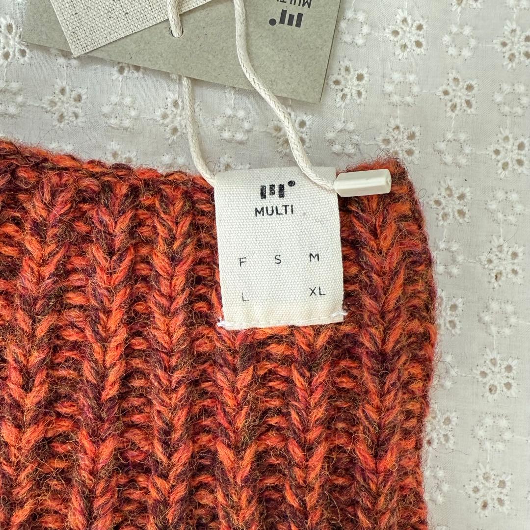 MULTI マルチ 犬用ポンチョ フリンジ付き 多色編み【M】