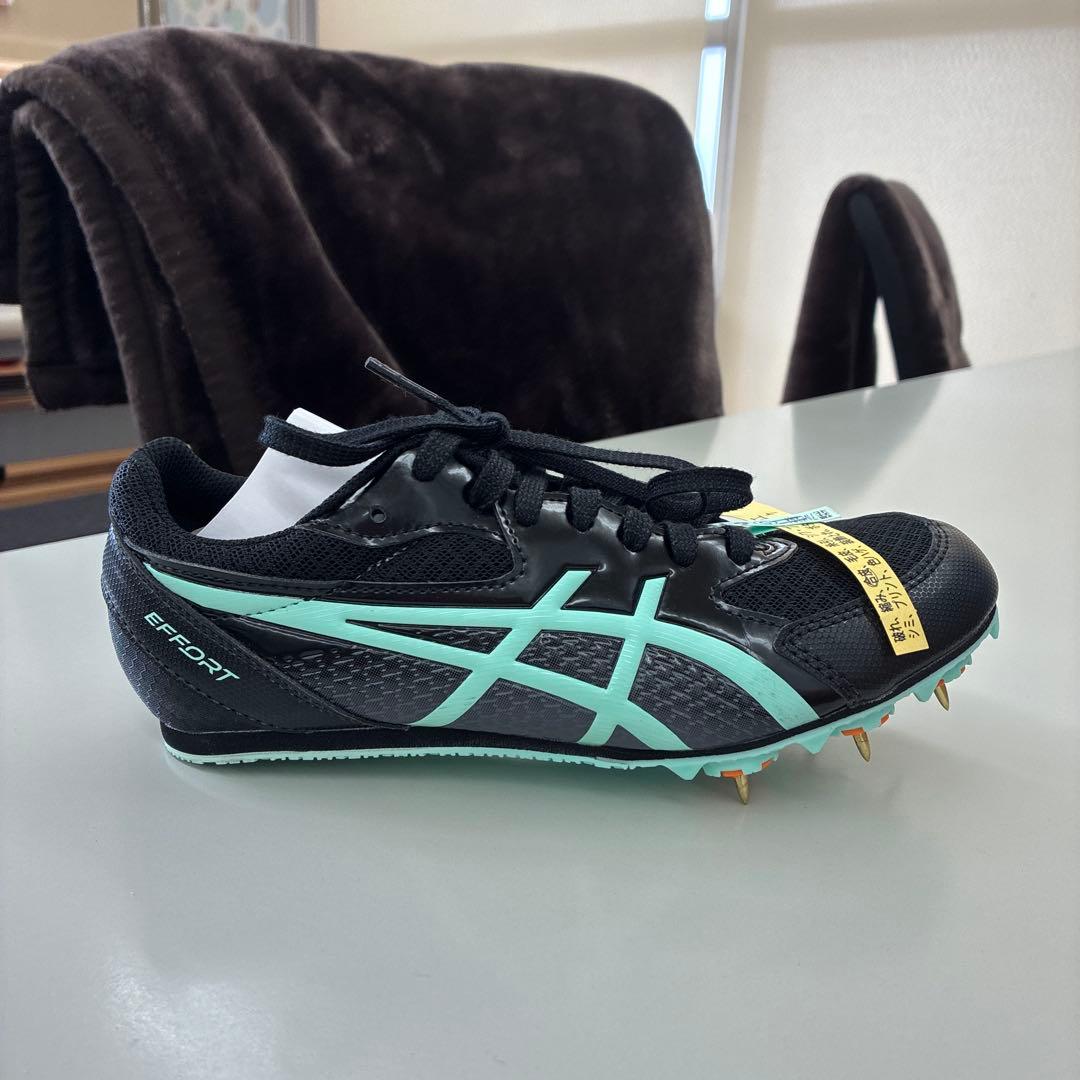 ASICS スパイクシューズ ブラック/ミント　サイズ24.5cm 女子用