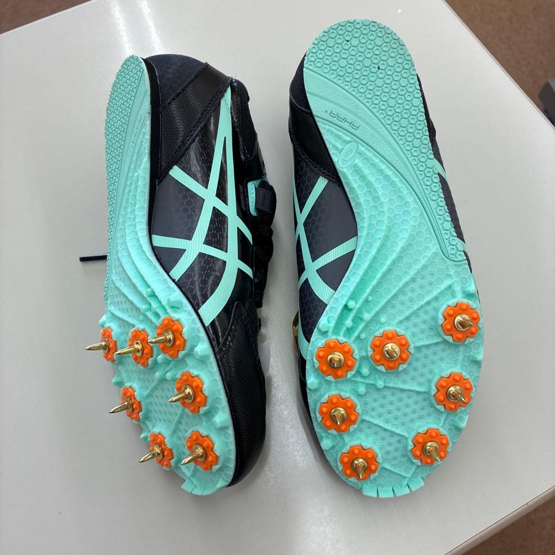 ASICS スパイクシューズ ブラック/ミント　サイズ24.5cm 女子用