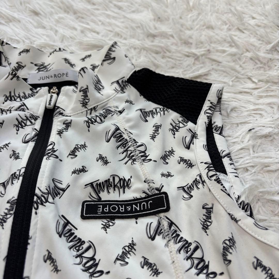 Jun&rope セットアップ 総柄 ホワイト ベスト ノースリーブ スカート