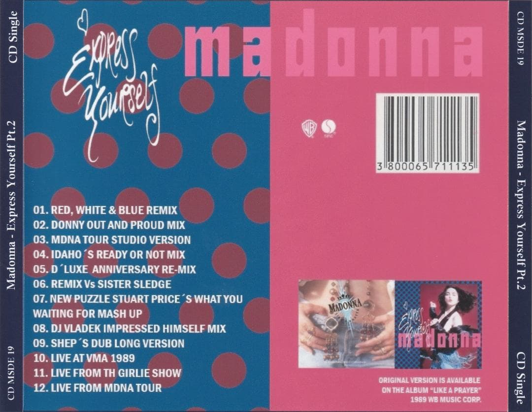 Madonna　Express Yourself リミックス Pt.2 　CD