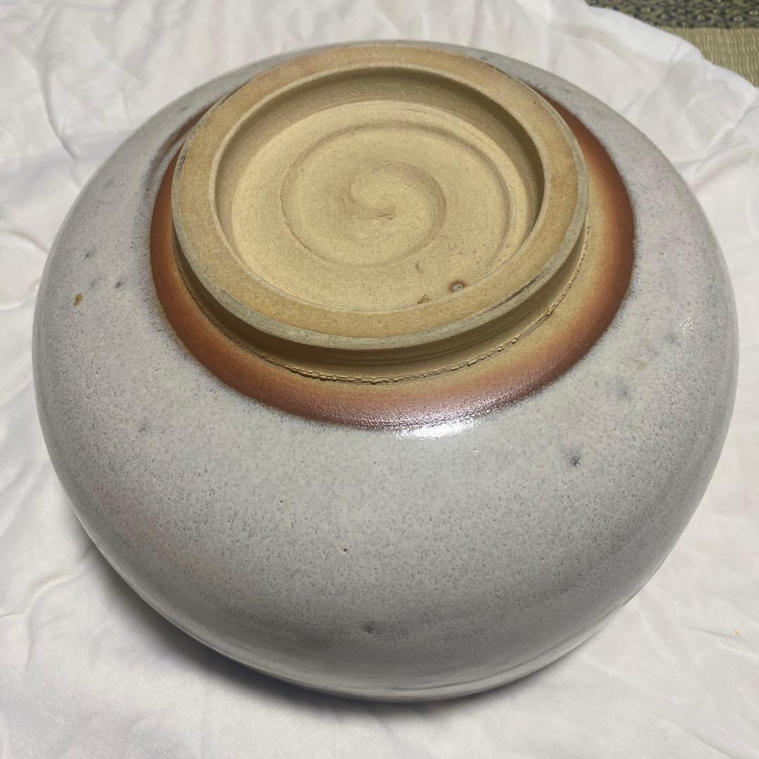 茶道具　萩釉窯変　大茶盌　赤膚焼　大塩正人造　（約）高さ20cmx口径29cm