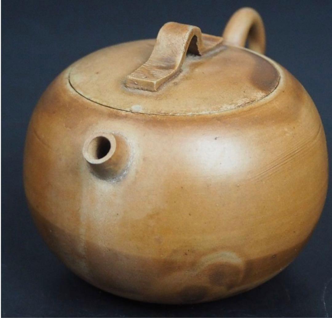 送料無料　18世紀初頭　江戸期白備前焼急須一対　箱付 ★博物館級★ 煎茶道具