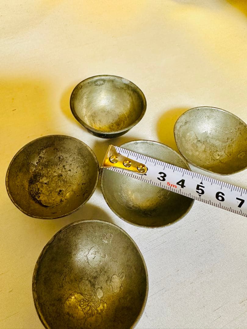 銀杯　サツマ山堂皇　錫　骨董　6個