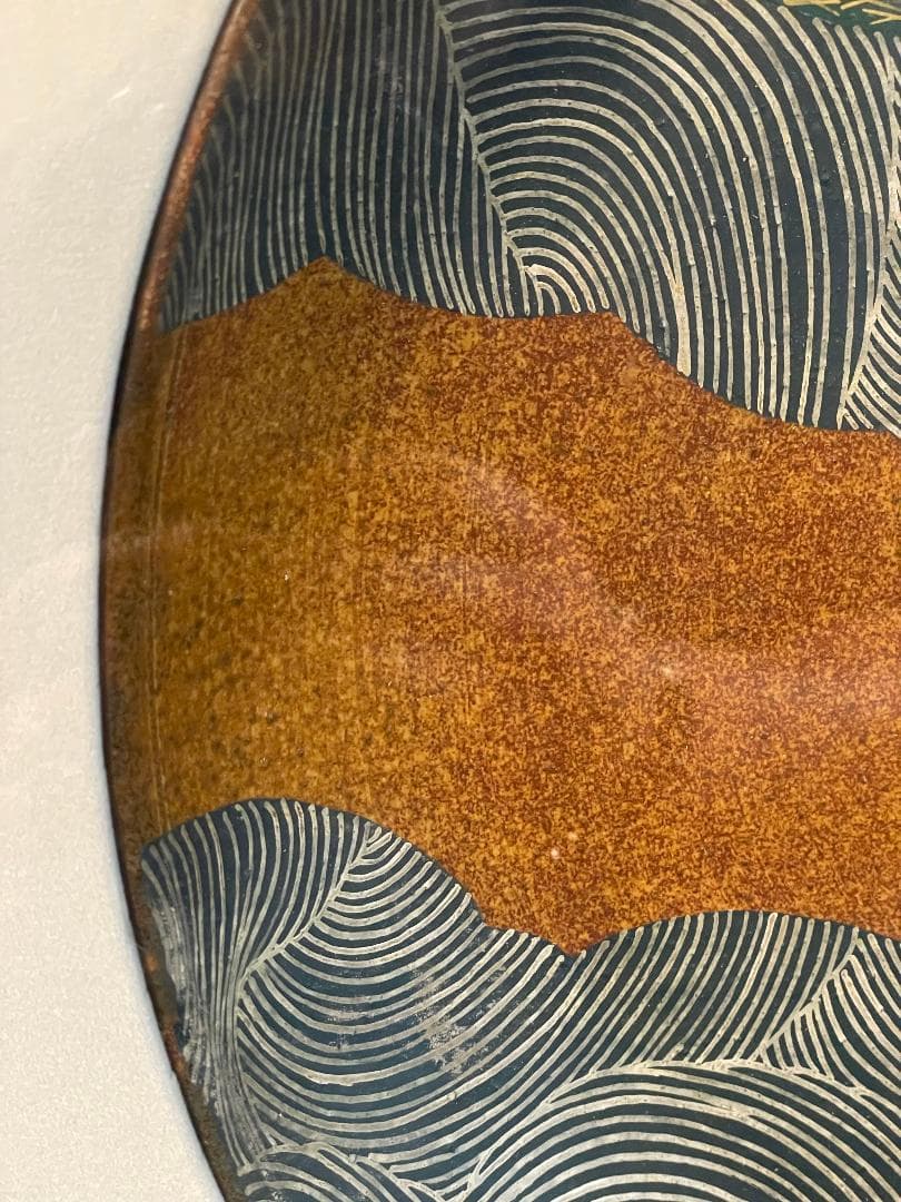 九谷焼　谷敷正人作　陶額雪月花『月』飾絵皿　飾皿　陶板画　額装