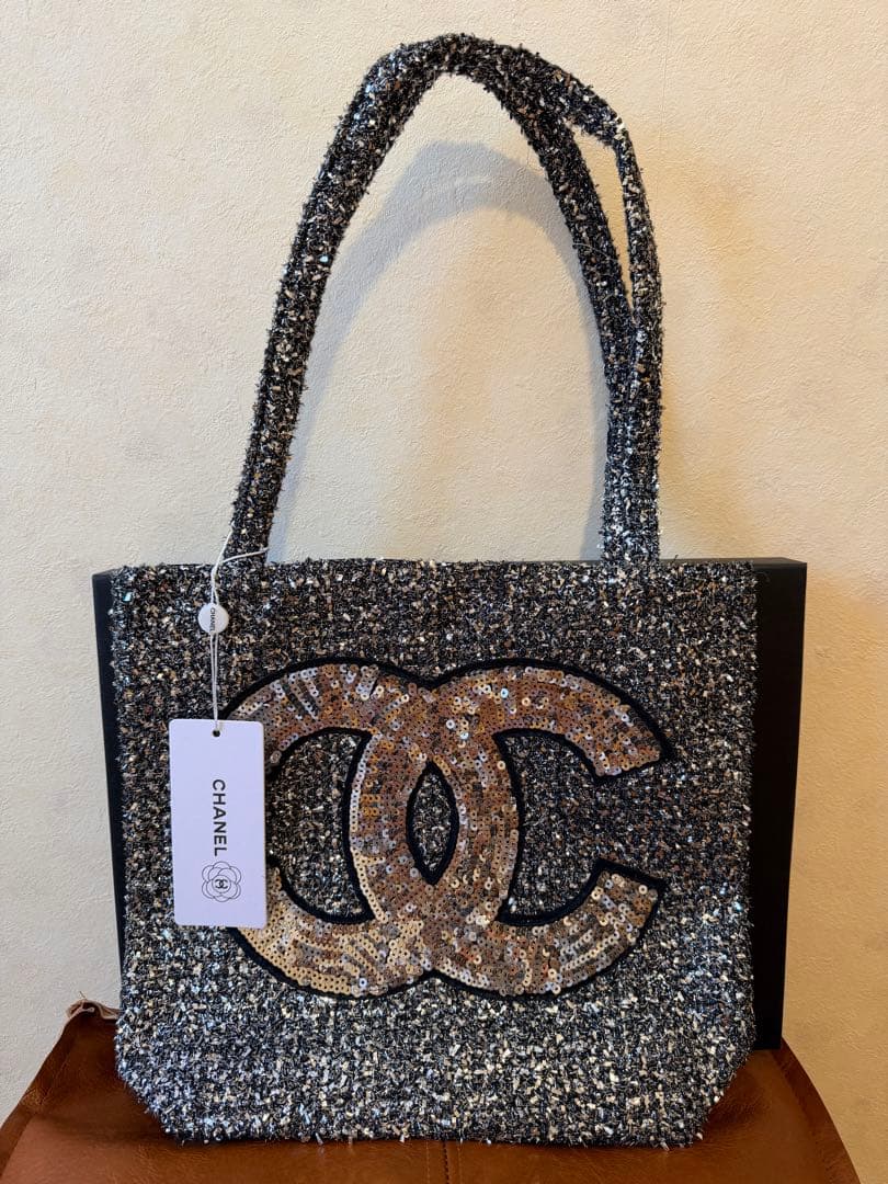 CHANEL スパンコール トートバッグ　ショルダーバッグ