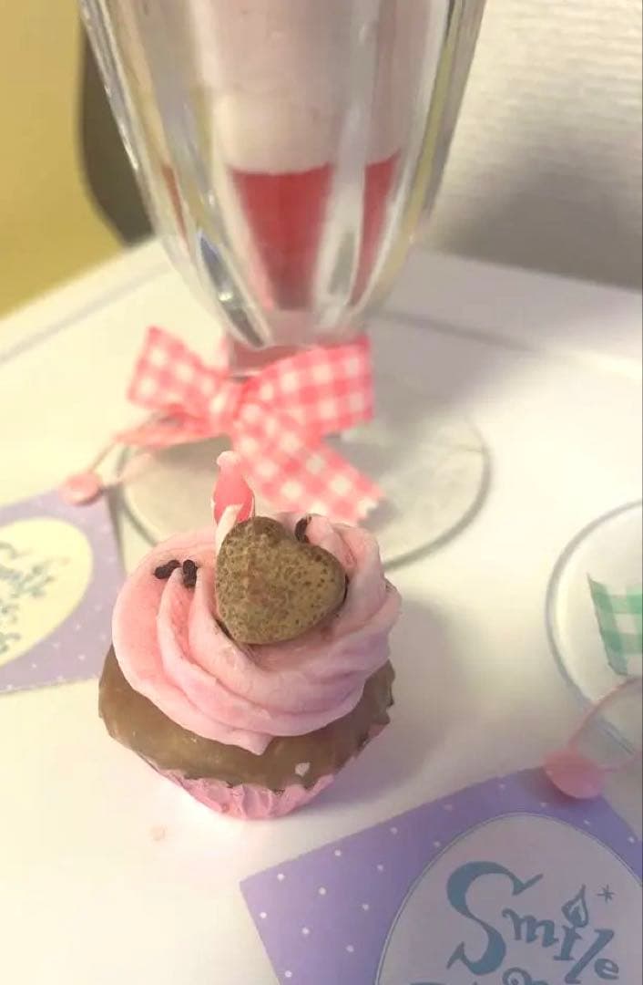 Cerise♡パフェ型キャンドル いちごパフェ&チョコミントパフェ、おまけ