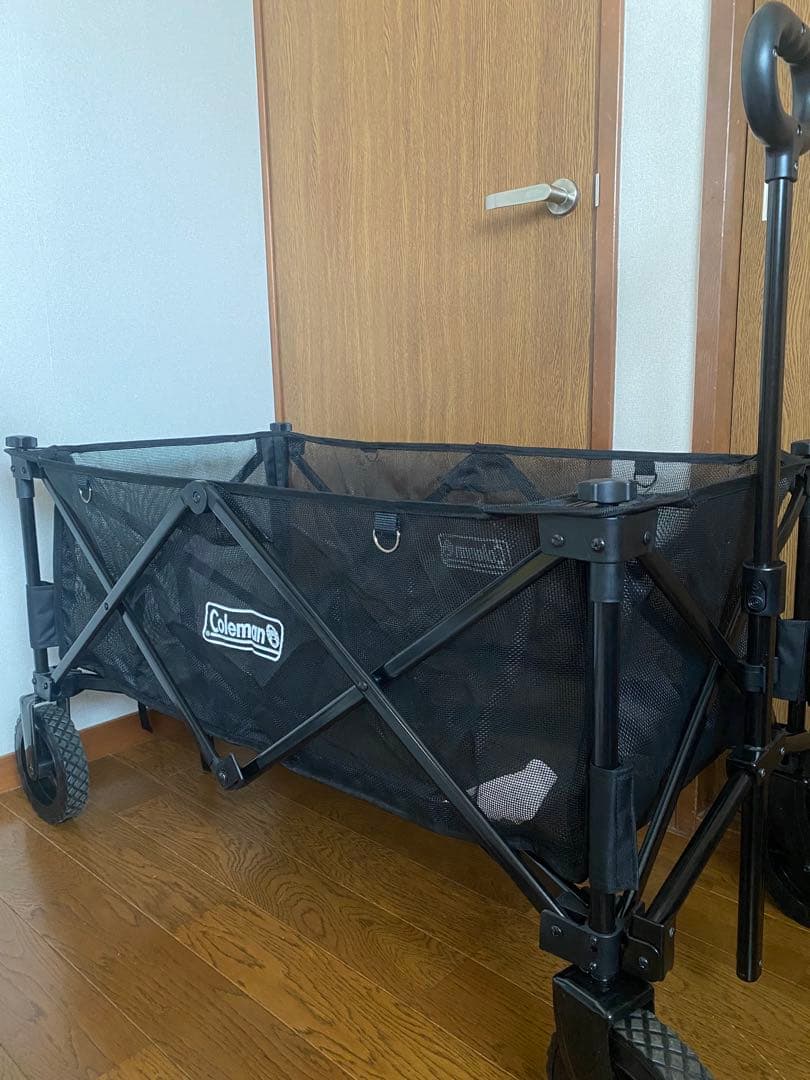【美品】Coleman ワゴンメッシュ 【新品】ウッドロールテーブル セット