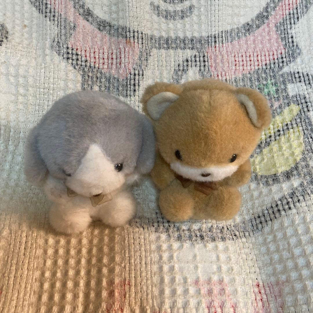 レトロ　サンアロー　ちいさな犬＆熊　ぬいぐるみ　中古品　日本製