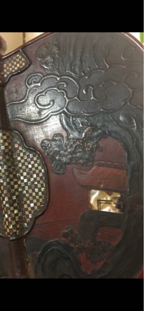 鏍鈿 漆器 人物 扇面 民国 唐物 风水 古玩