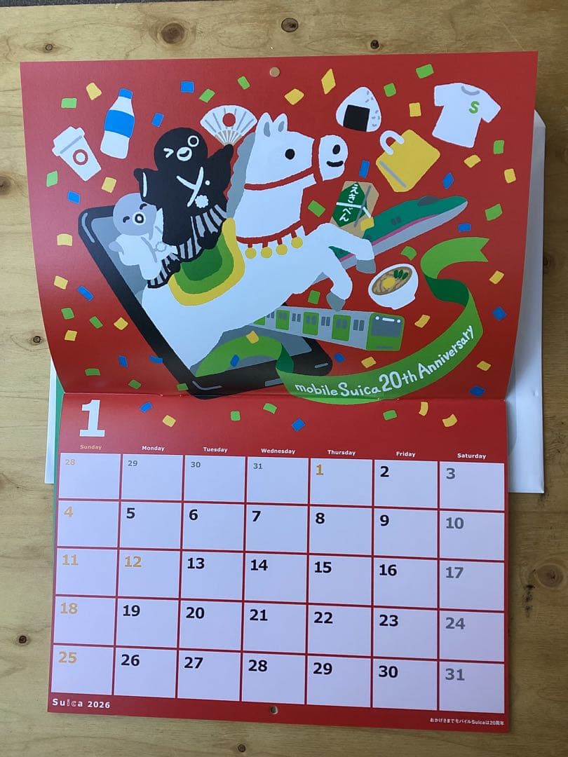 Suica 2026 Calendar 壁掛けカレンダー