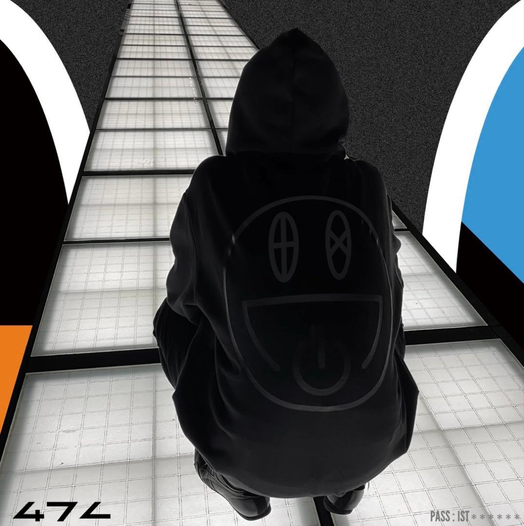 【新品未使用】CODE47L⭐︎logoパーカー⭐︎ブラック⭐︎Mサイズ