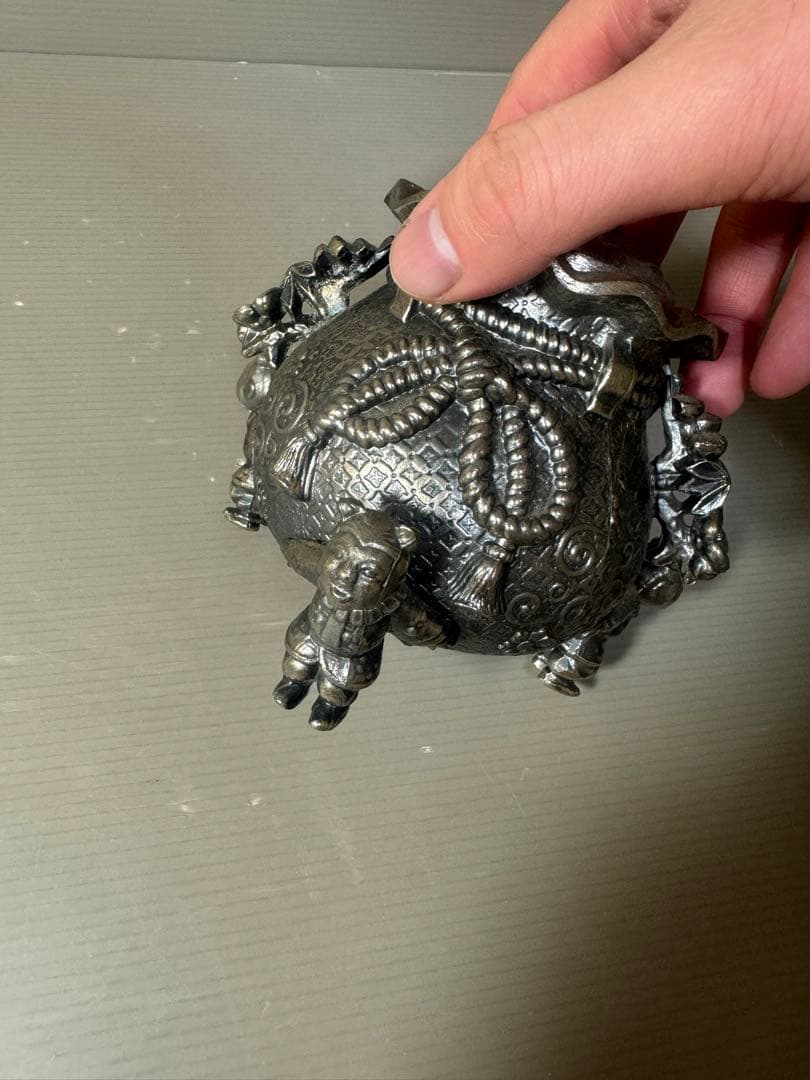 2588 高岡銅器 3足 香炉 寿 香立 風炉