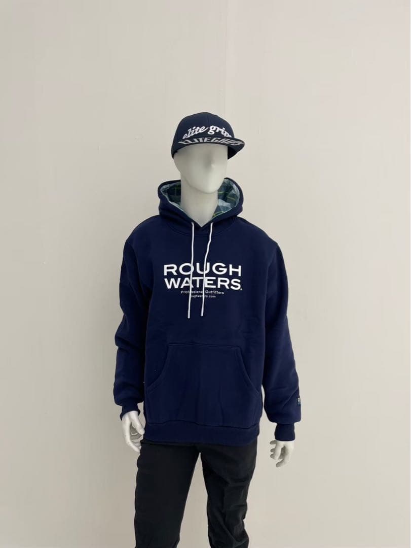 エリートグリップ　ROUGH WATERS フード付パーカー ネイビー　L 新品