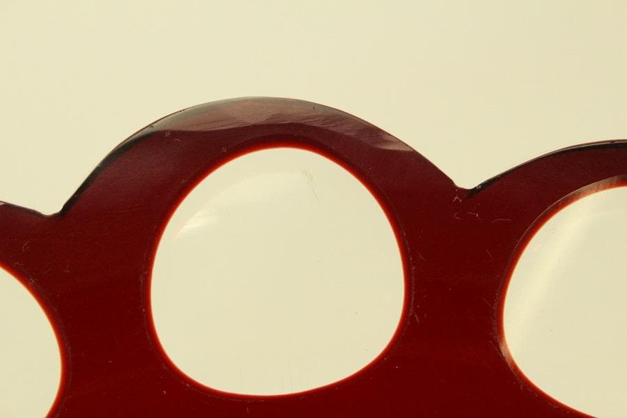 アンティーク 赤色被 切子 ガラス 器 台 トロ 大正-昭和(BB461)