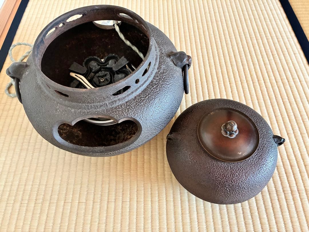 茶道具　『鉄風炉』電熱ヒーター付