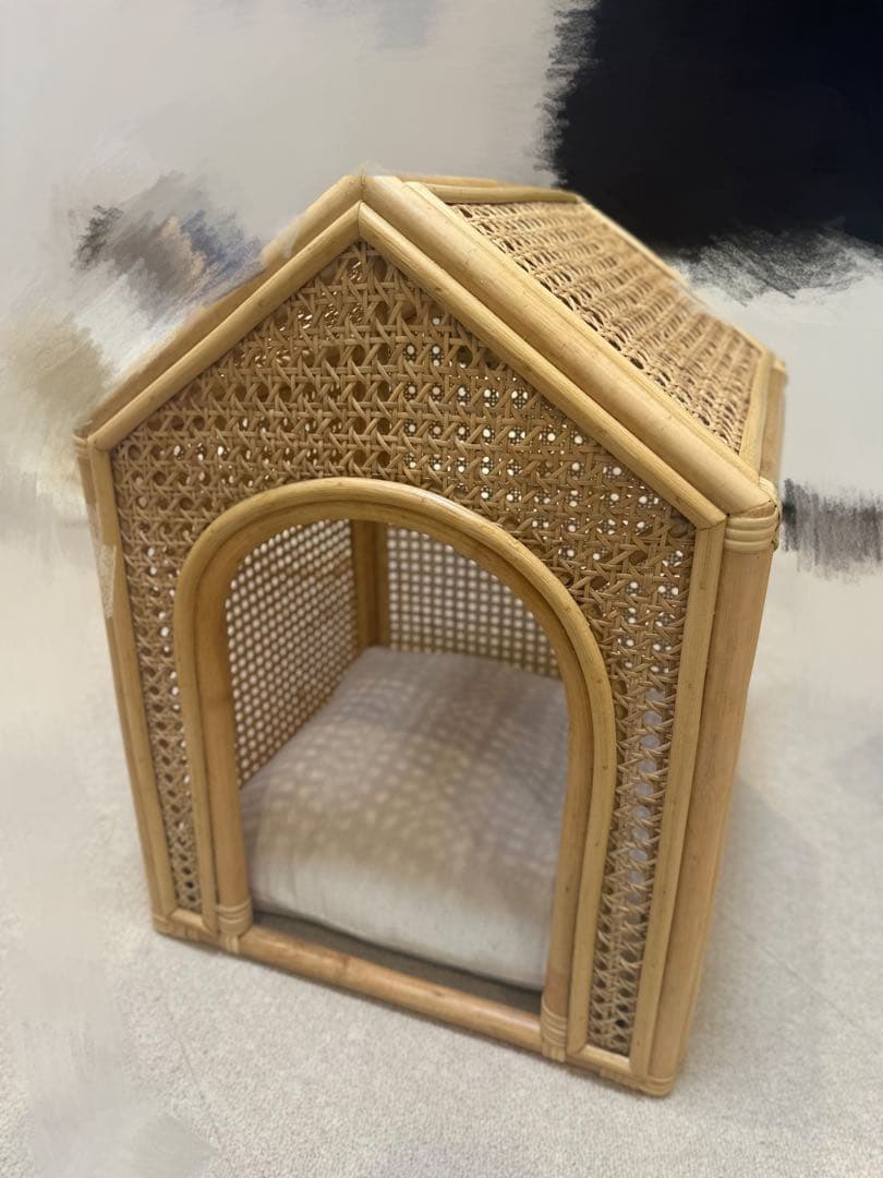 韓国 ラタンペットハウス　ベッド　犬小屋