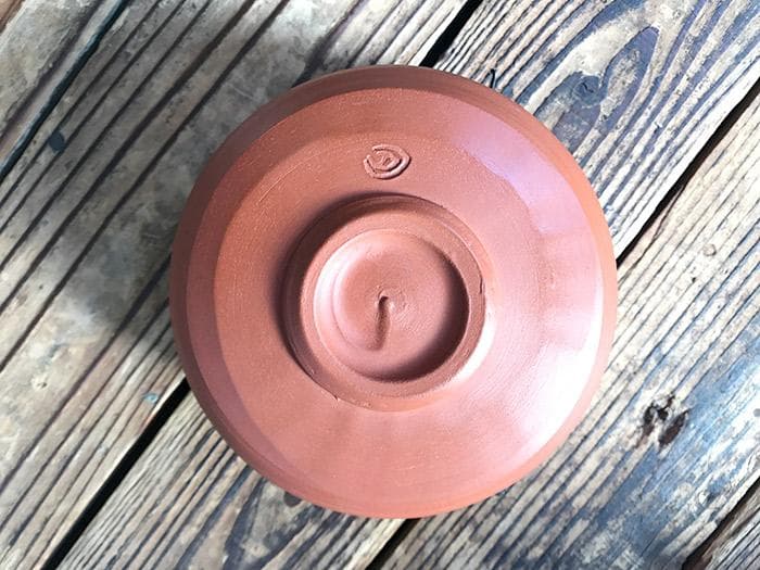 渡辺陶三 無名異焼 朱泥 茶碗 古物 中古 18.04.08-3.