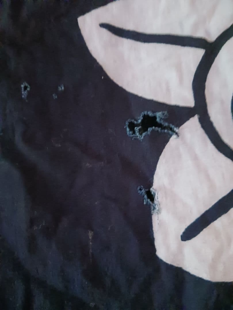 古布　夜着　綿　藍染　筒描き　家紋　鶴松　一枚