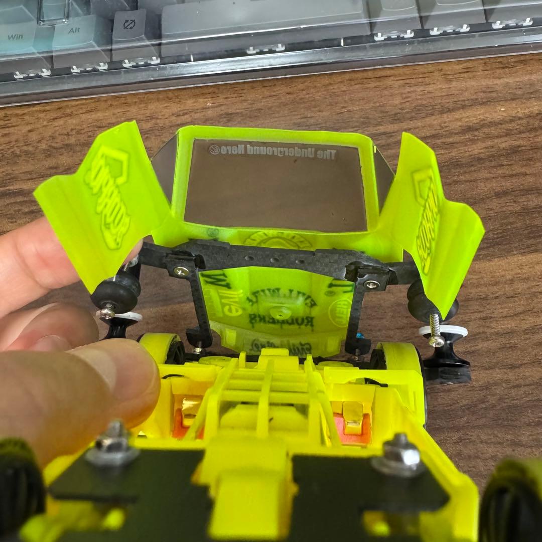 【HANA専用】ミニ四駆 MSフレキ 蛍光イエロー ラウディーブルカスタム完成品