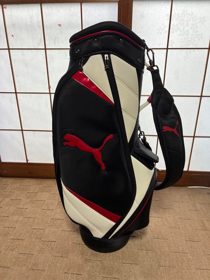 PUMA キャディバッグ 黒/白/赤