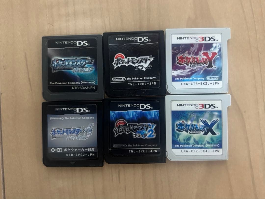 ポケモン6本 X/Y/ブラック/ブラック2/ダイヤモンド/ソウルシルバー動確済