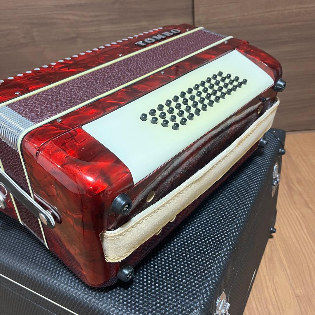 稼動品TOMBO トンボアコーディオン T-48 ケース付き 34鍵