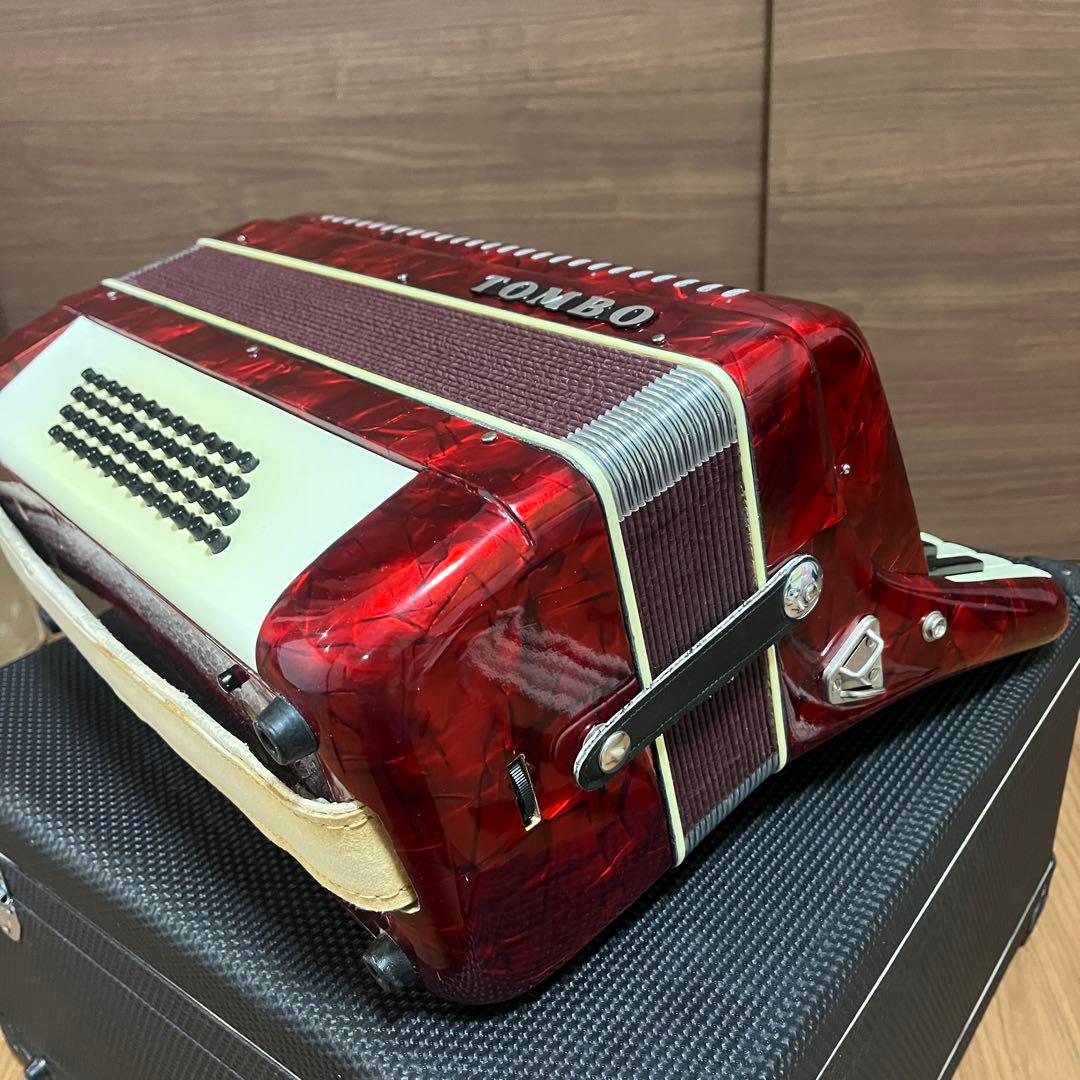 稼動品TOMBO トンボアコーディオン T-48 ケース付き 34鍵