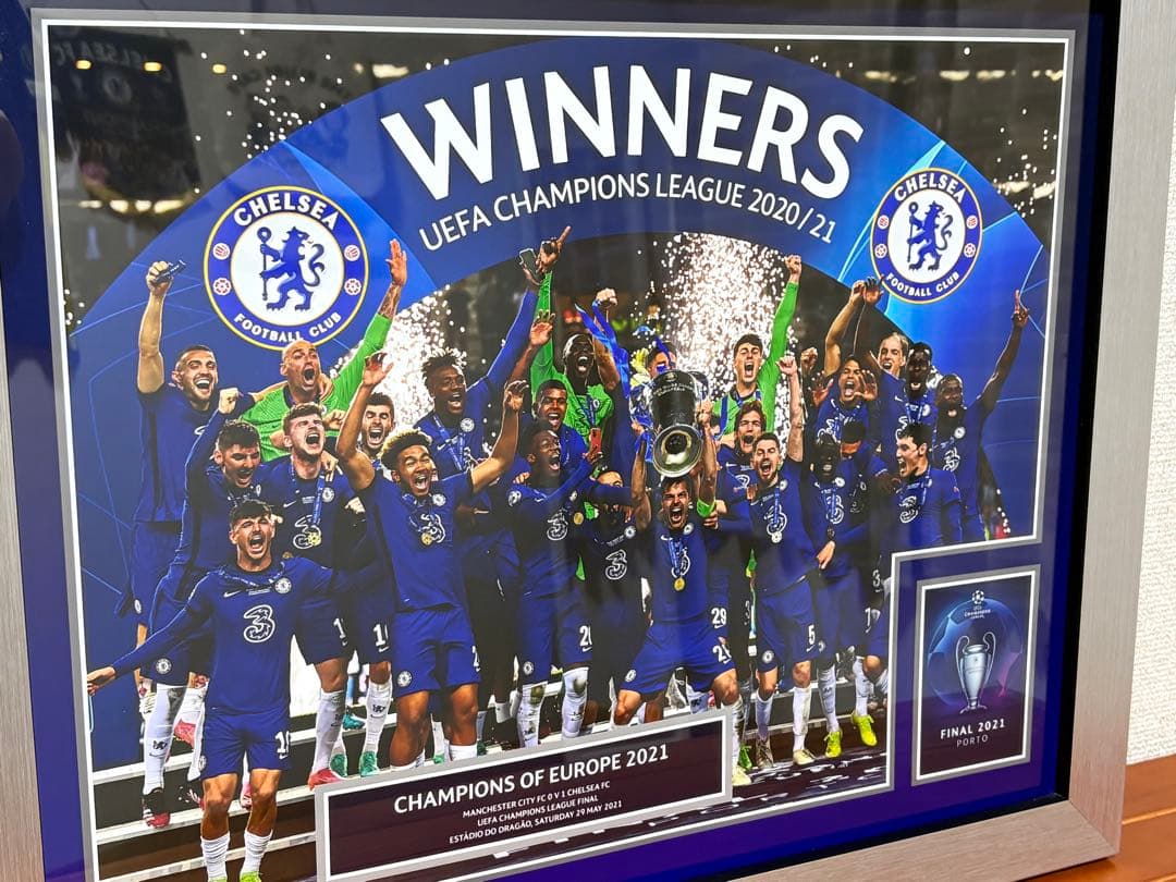 チェルシー 2020-2021 CL優勝記念 フォトフレーム トロフィーリフト