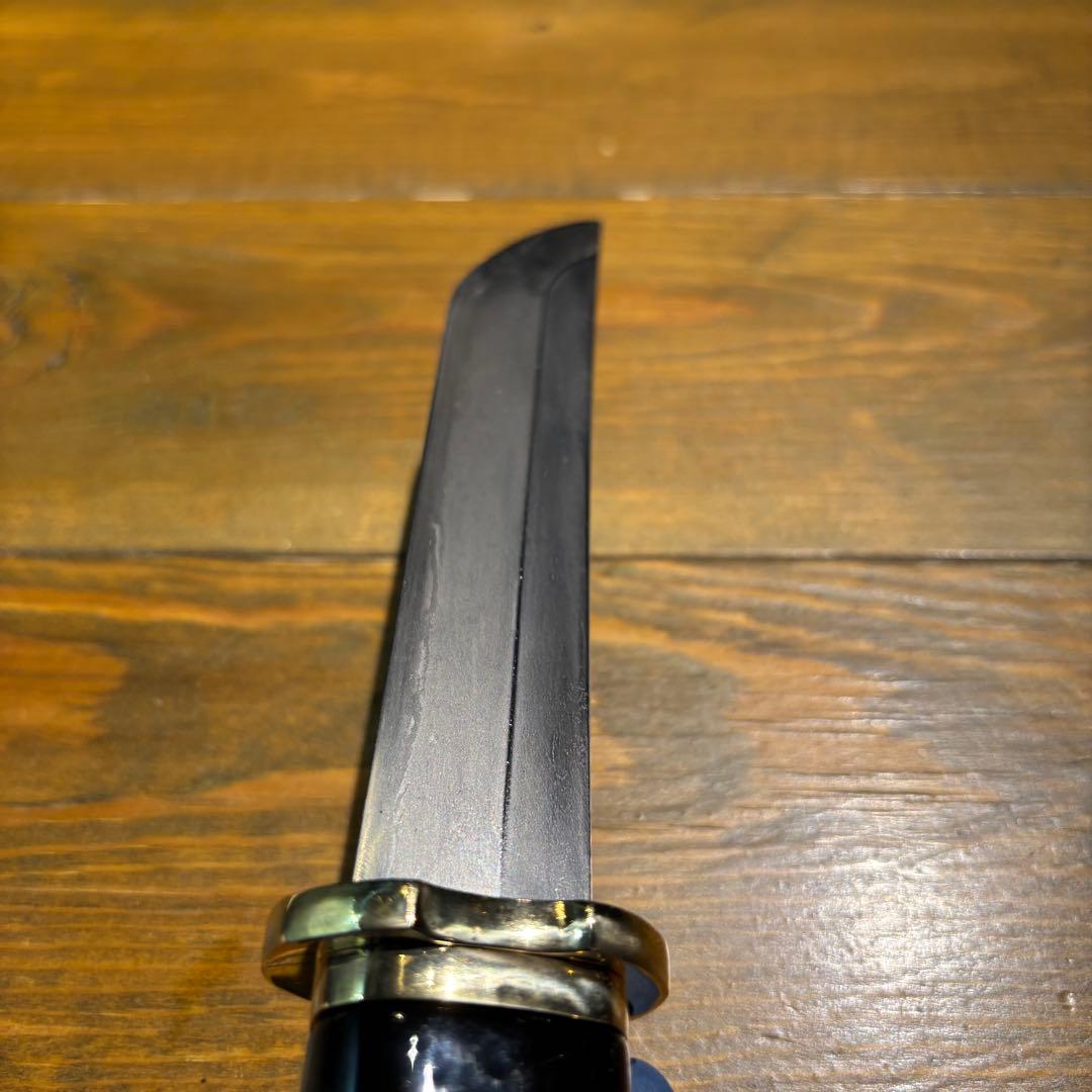 日本刀残欠クラフトナイフNo.85 筑前国住宗次 黒鞘