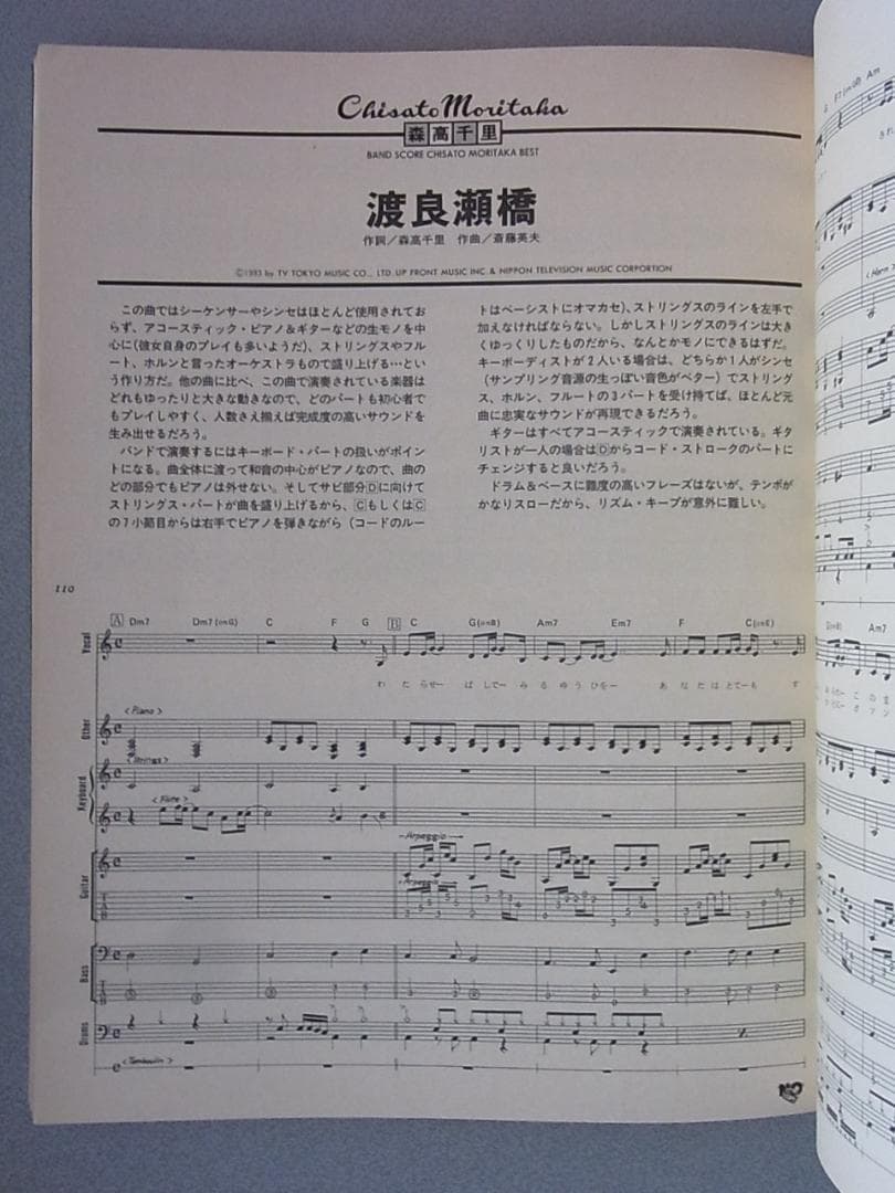 森高千里 BEST バンドスコア★12曲収録