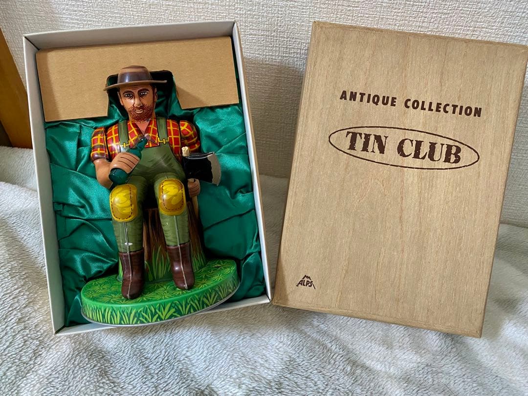 【1月末まで!】【外箱付き】酒のみ木こりTIN CLUB 昭和 電動ブリキ人形