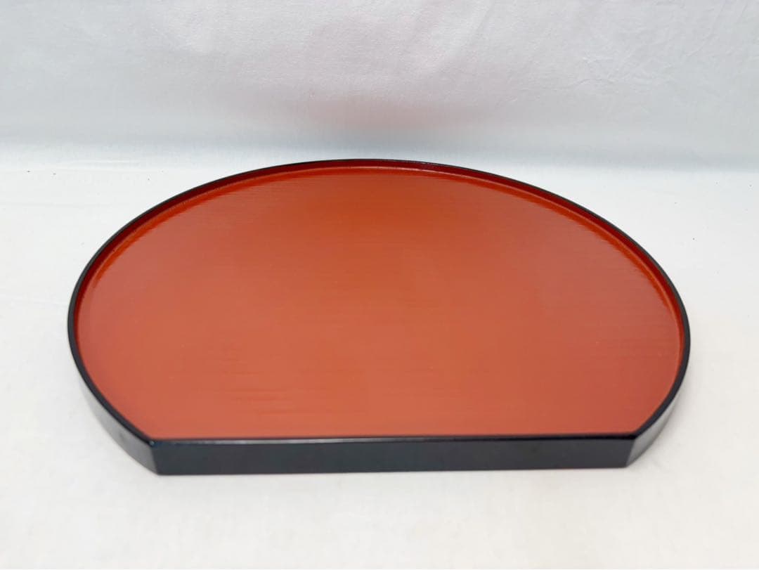 ほぼ未使用 懐石道具 木製 半月膳 5客揃 両面使い 会席膳 宴会盆 箱無