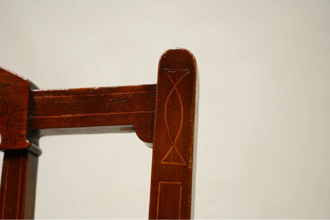 ルイ16世様式　サロンチェア　椅子　象嵌　インレイ　フランス　アンティーク