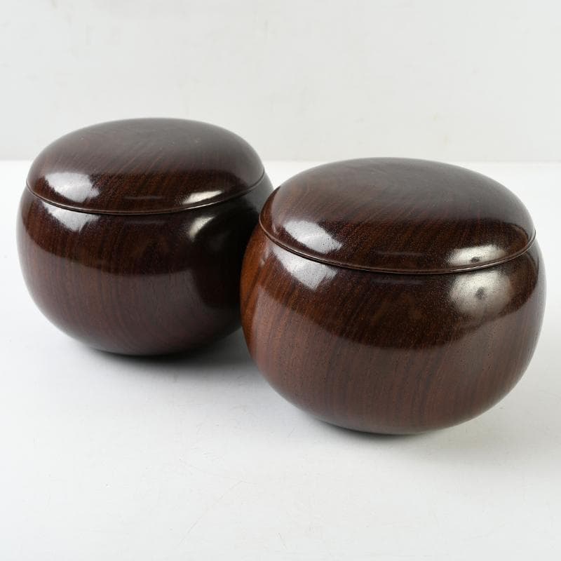 囲碁　碁石　本蛤碁石　那智黒碁石　碁笥　一套　時代箱付　H　R9082