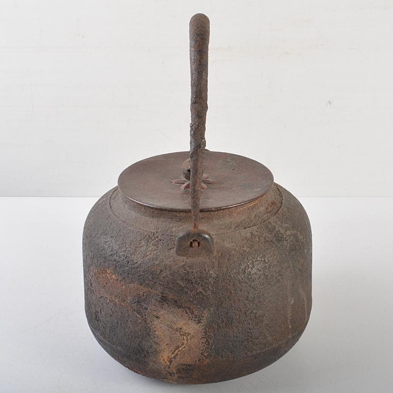 煎茶道具　手取釜　鉄瓶　鉄釜　時代箱付　C　R7077B